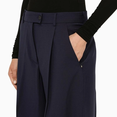 Shop Sportmax Palazzo Trousers In Blue