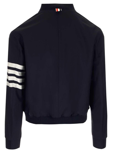 Shop Thom Browne 4-bar Bomber Jacket In Navy