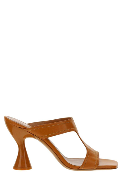 Shop By Far Nadia Cut-out Heeled Sandals In Orange