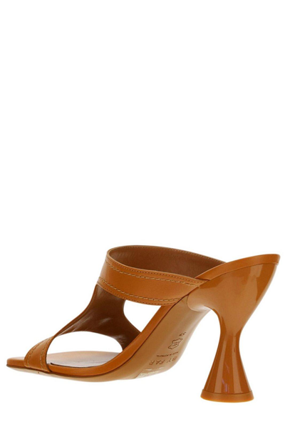 Shop By Far Nadia Cut-out Heeled Sandals In Orange
