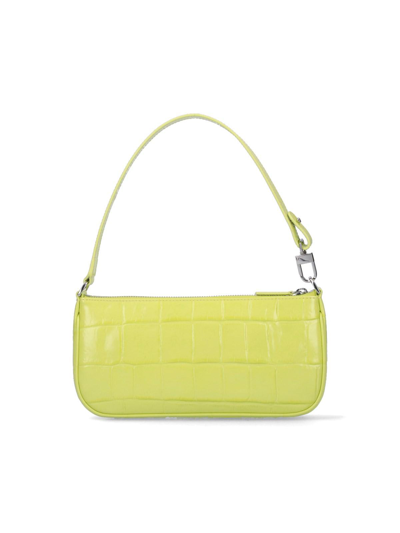 Shop By Far Rachel Apple Maxi Croco Mini Handbag In Yellow