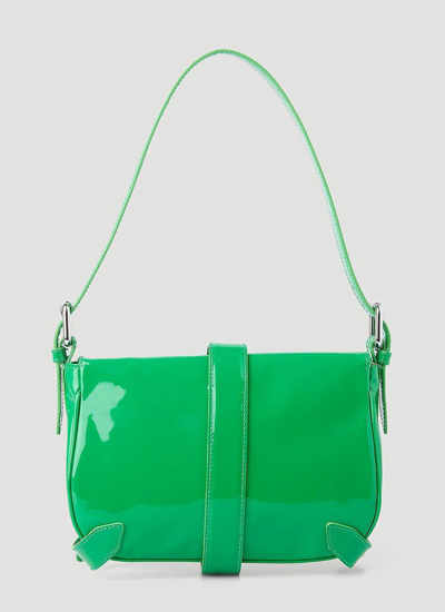 Shop By Far Murphy Embossed Shoulder Bag In Green