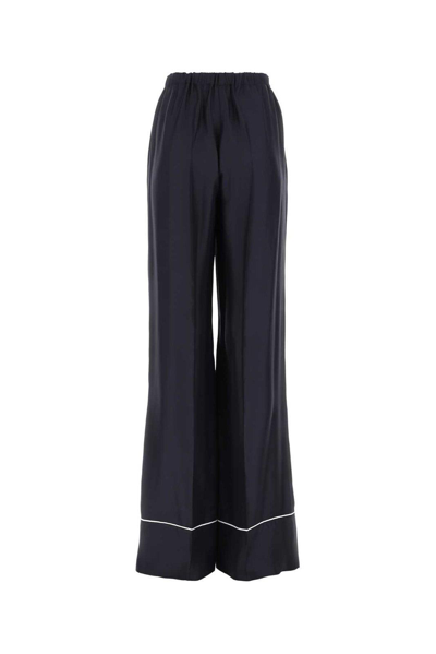 Shop Prada Elastic Waist Wide-leg Pants In Blu