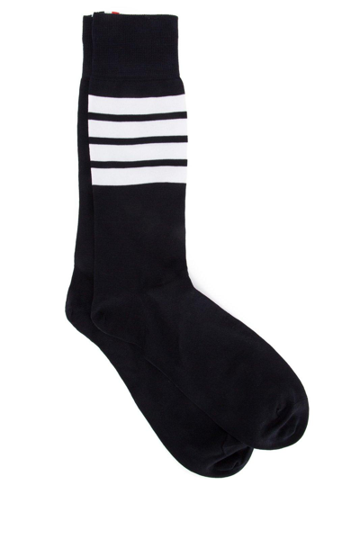 Shop Thom Browne 4-bar Crew Socks In Blu