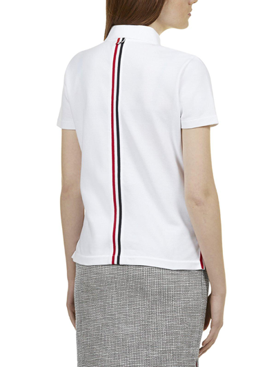 Shop Thom Browne Rwb Stripe Polo Shirt In White