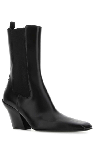 Shop Prada Pointed Toe Slip-on Ankle Boots