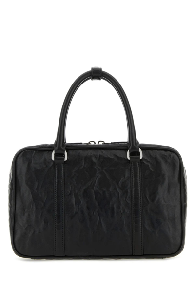 Shop Prada Black Nappa Leather Handbag In Nero
