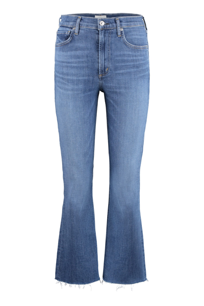 Shop Citizens Of Humanity Isola Cropped Jeans In Blue