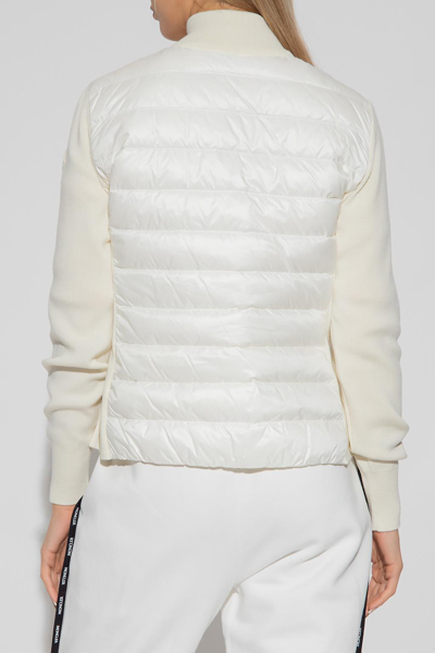 Shop Moncler Cardigan With A High Neck In White