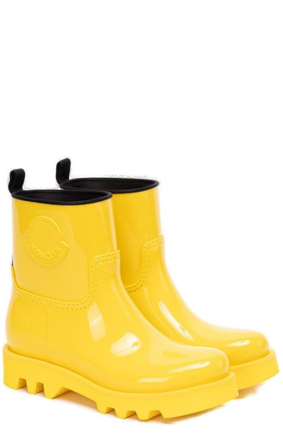 Shop Moncler Logo Patch Round Toe Rain Boots