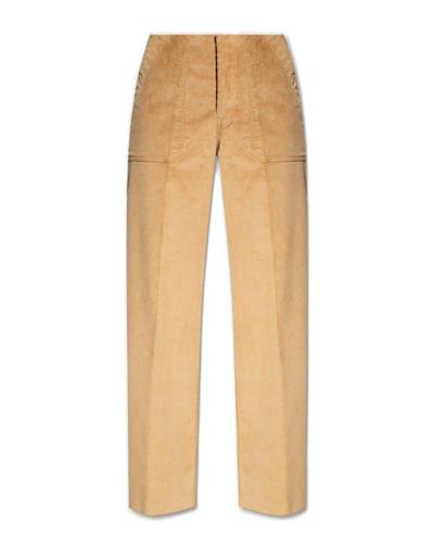 Shop Moncler Corduroy High-waisted Trousers
