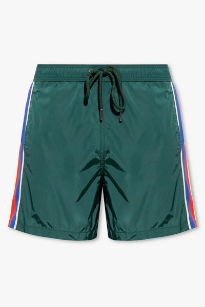 Shop Moncler Swim Shorts In Green