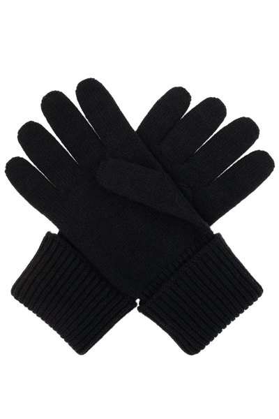 Shop Dsquared2 Logo Embroidered Gloves In Black