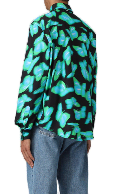 Shop Msgm All-over Graphic-printed Buttoned Shirt
