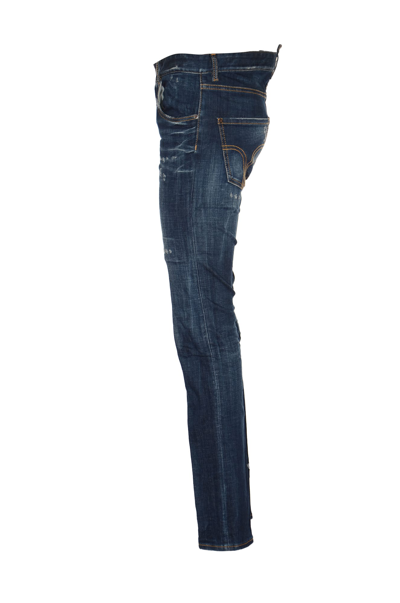 Shop Dsquared2 Distressed Buttoned Jeans In Blue