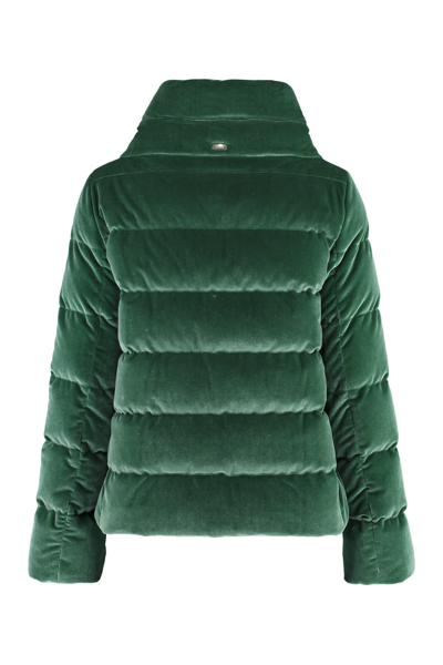 Herno Full Zip Down Jacket In Green