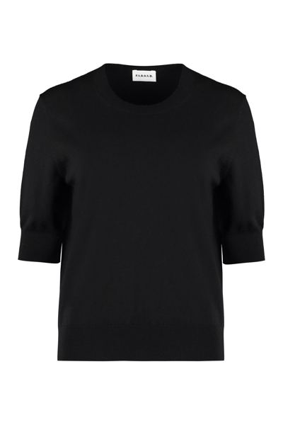 Shop P.a.r.o.s.h Short Sleeve Sweater In Black