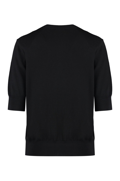 Shop P.a.r.o.s.h Short Sleeve Sweater In Black