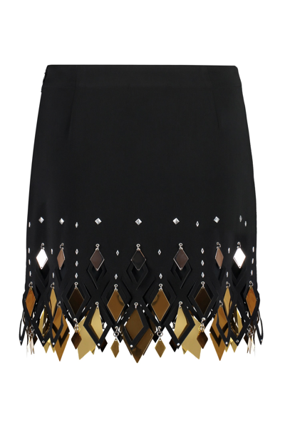 Shop Paco Rabanne Crepe Mini Skirt In Black
