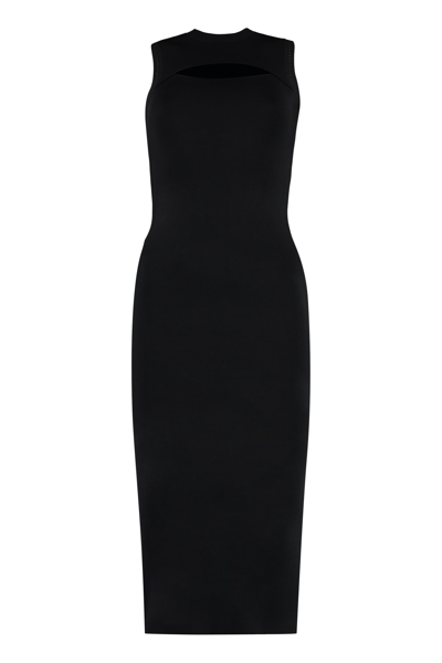 Shop Victoria Beckham Knitted Dress In Black