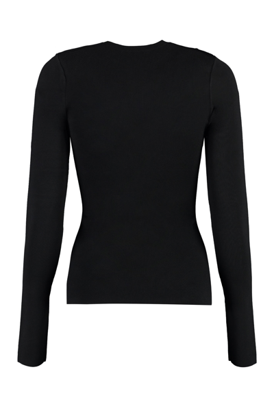 Shop Victoria Beckham Knitted T-shirt In Black