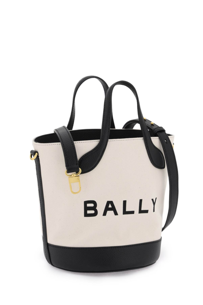 Shop Bally 8 Hours Bucket Bag In Natural Black Oro