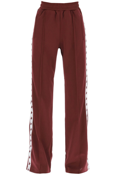 Shop Golden Goose Dorotea Track Pants With Star Bands In Windsor Wine White (red)