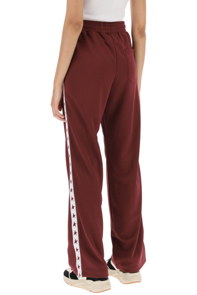 Shop Golden Goose Dorotea Track Pants With Star Bands In Windsor Wine White (red)