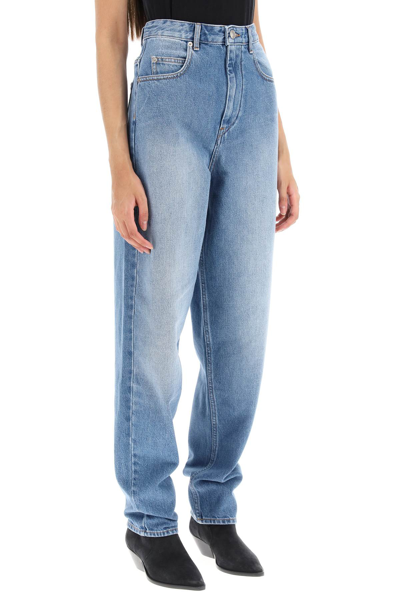 Shop Isabel Marant Étoile Corsy Loose Jeans With Tapered Cut In Light Blue (light Blue)