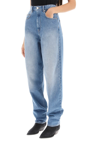 Shop Isabel Marant Étoile Corsy Loose Jeans With Tapered Cut In Light Blue (light Blue)