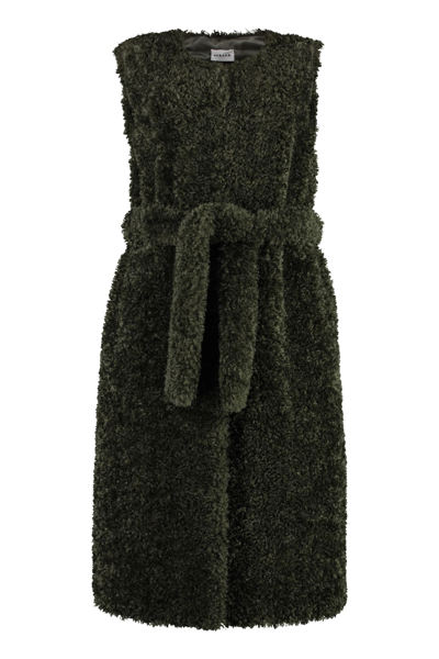 Shop P.a.r.o.s.h Faux Fur Waistcoat In Green