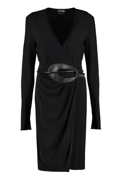 Shop Tom Ford Wrap-dress In Black