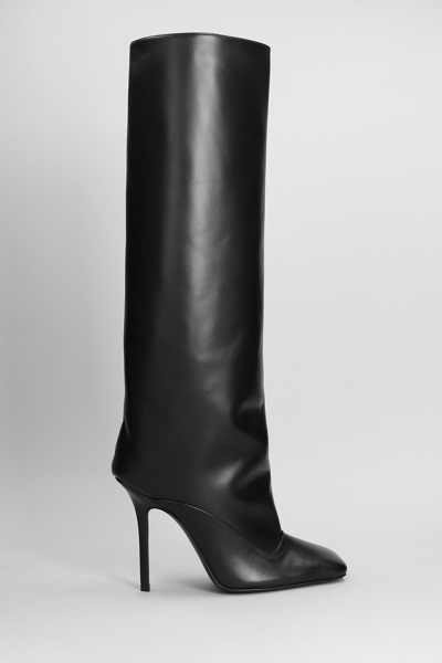 Shop Attico Sienna High Heels Boots In Black Leather