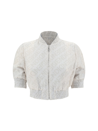 Fendi Graphic Printed Bomber Jacket In Perfect