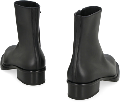 Shop Alexander Mcqueen Stack Leather Ankle Boots In Black