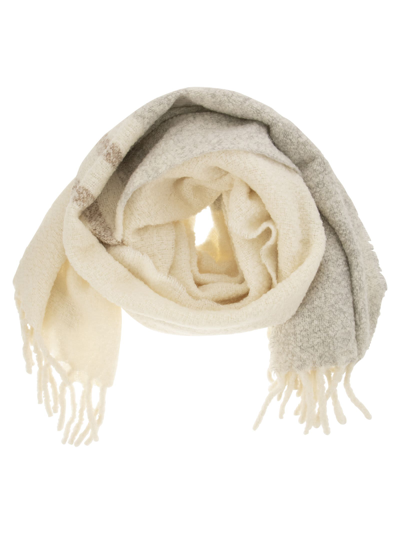 Shop Peserico Alpaca Blend Scarf With Sequins In Natural