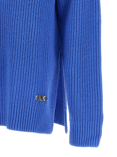 Shop Michael Kors Logo Sweater In Light Blue