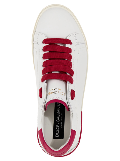 Shop Dolce & Gabbana Portofino Vintage Sneakers In Fuchsia