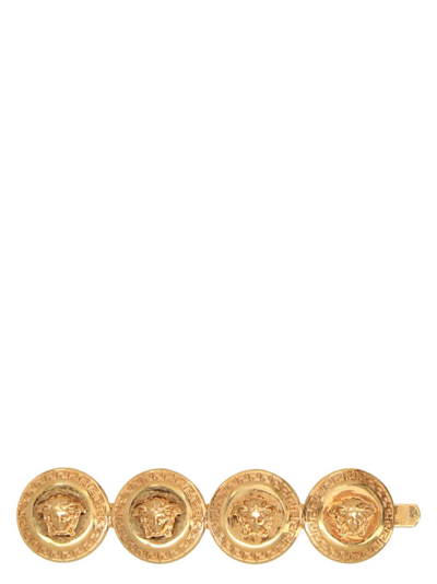 Shop Versace Medusa Tribute Hair Pin In Gold