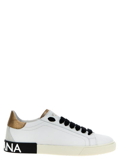 Shop Dolce & Gabbana Portofino Vintage Sneakers In White