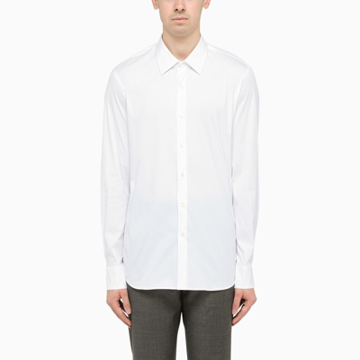 Shop Prada White Long Sleeve Shirt In Bianco
