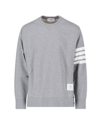 Shop Thom Browne 4-bar Stripe Sweatshirt In Light Grey