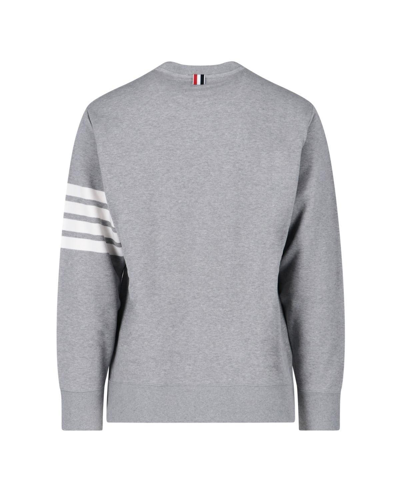 Shop Thom Browne 4-bar Stripe Sweatshirt In Light Grey