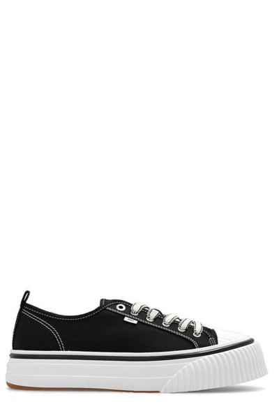 Shop Ami Alexandre Mattiussi Paris Round-toe Lace-up Sneakers In Black