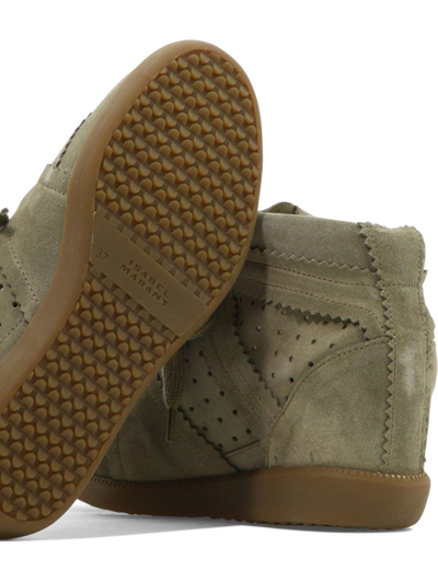 Shop Isabel Marant Bobby Lace-up Wedge Sneakers In Taupe
