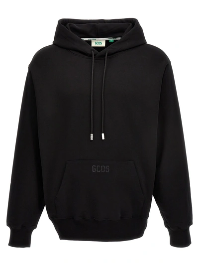 Shop Gcds Sequin Logo Hoodie Sweatshirt In Black