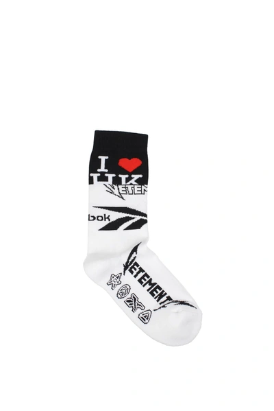 Shop Vetements Socks Reebok Cotton Black In White