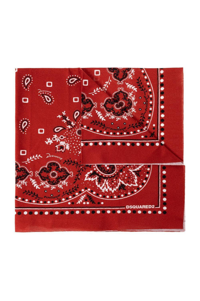 Shop Dsquared2 Paisley-printed Finished-edge Scarf