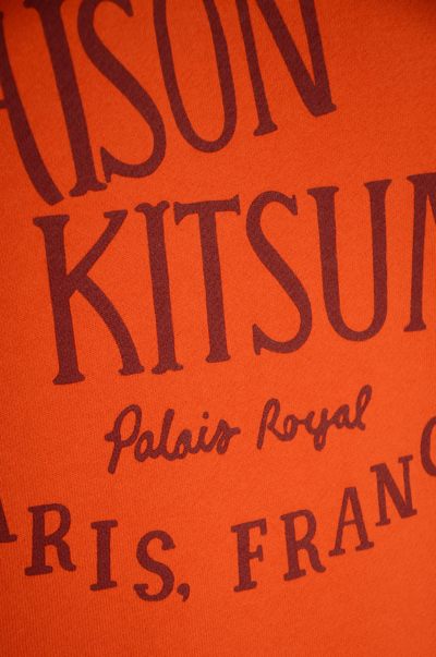 Shop Maison Kitsuné Logo Print Sweatshirt In Rust