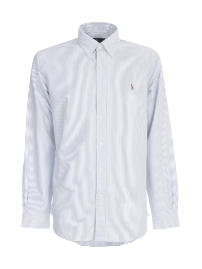 Shop Ralph Lauren Striped Oxford Shirt In Blue White Stripe